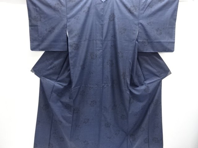 JAPANESE KIMONO / DORO OSHIMA TSUMUGI / WOVEN FLORAL PLANTS / 7MARUKI